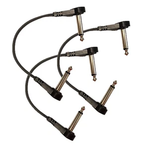 (paquete de 3) Cable de conexión plano de ángulo recto de 6" de perfil bajo pedal para guitarra - Imagen 1 de 3