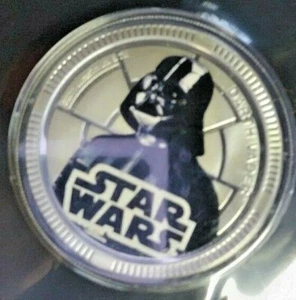 2011 Niue Silver Plated $1 Star Wars Character Coin Darth Vader New Sealed - Picture 1 of 3