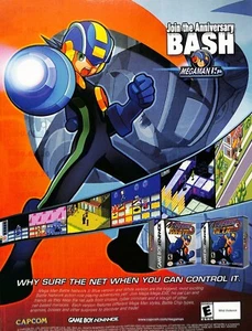 Mega Man Battle Network 3 Vintage Print Ad - GBA Blue & White Capcom - Picture 1 of 2