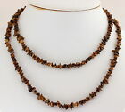 Tigereye Gemstone Necklace Endless 35 3/8In Long Splitter Chain, Necklace,