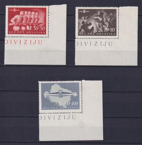 CROATIA 1944, Sc# B73-B75, CV $525, Storm Divsion, MH Cover