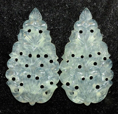 Natural Serpentine Handmade Carving Pair 37x20 mm 35.94 CTS Loose Gemstones - Image 1 of 4