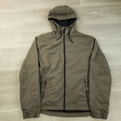 Chaqueta cortavientos H&M para lluvia para mujer talla pequeña marrón relleno cremallera con capucha bolsillos a presión Foto 1 de 4