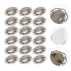 Labret Jewelry 30pcs Brooch Base Setting Vintage Glass Dome Kit with Pin Back