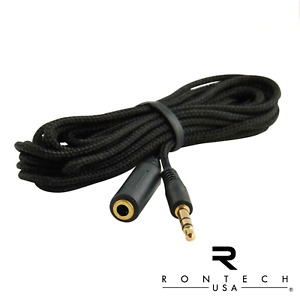 10ft 3.5mm 1/8" Stereo Audio Nylon Headphone Cable Extension Cord Male to Female