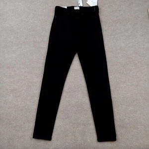 Frayed Jeans Womens 29 Black Denim Stretch High Rise Skinny Casual Button Fly - Picture 1 of 15