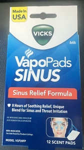 Vicks Vapo Pads Nasennebenhöhlen- und Rachenentlastung einzigartig 12 Duftpads VSP39FP 8HRS Posten - Bild 1 von 5