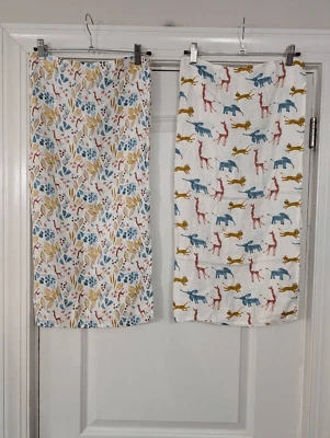 Moulin Roty Blankets Bamboo cotton African Savannah animals Baobab Tree set of 2 - Image 1 of 4