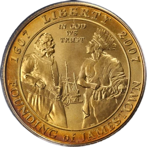 2007-W Jamestown Commemorative Gold $5 PCGS MS70 - STOCK - Picture 1 of 4