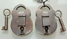 2 small Vintage style PADLOCK  Keys Solid 100% aged Brass Lock pair 2.1/4&quot; B