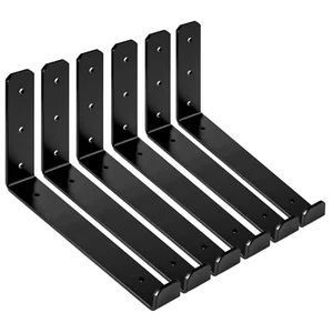 4/6X Heavy Duty L Shaped Metal Wall Mounted Shelf Brackets Support Decor Home - Picture 1 of 18