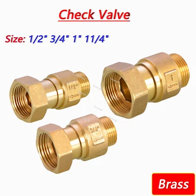 Brass Check Valve BSP Male To Female Thread Non-return Valves for Water Meter - Image 1 of 4