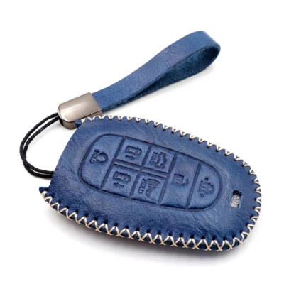 Blue Leather 7 Buttons Remote Key Fob Cover for Hyundai Sonata Nexo 2020 2021 - Image 1 of 4