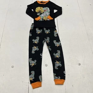 Black & Orange Halloween Dino Print Long Sleeve Pajama Set Boys Size 5T - Picture 1 of 7