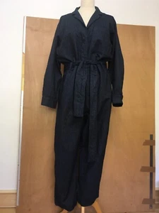 NEW Toast navy striped cotton jumpsuit long sleeve belted 16 - Picture 1 of 22