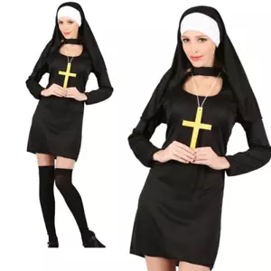 Adult Sexy Nun Outfit Fancy Dress Costume Mother Superior Sister Religion Holy - Picture 1 of 8