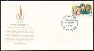 1978 HUMAN RIGHTS PRE-STAMPED ENVELOPE - FIRST DAY OF ISSUE - Imagen 1 de 1