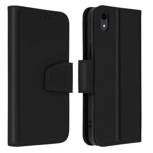 Housse Apple iPhone XR Cuir Porte-carte Fonction Support Premium noir - Photo 1 sur 6
