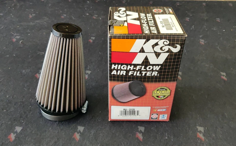 K&N Performance Upgrade Cone Air Filter Airfilter RU-3120 Clamp on 2.75" ID - Image 1 of 2
