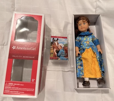 Felicity Merriman Mini Muñeca American Girl con Folleto Vestido Azul Caja Abierta Foto 1 de 3