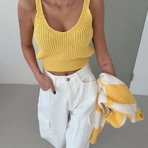 Stylish Two Piece Striped Sweater for Women Short Knitwear Fashion Set - Picture 1 of 13