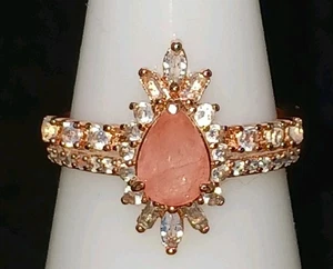 Bomb Party RBP7441 Say It In Lights- Peach Tourmaline Fused W/genuine Quartz Sz6 - Bild 1 von 5