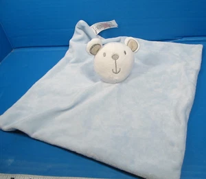 Primark Baby White Bear Blue White Stars Lovey Security Blanket Plush 12.5" Soft - Picture 1 of 5
