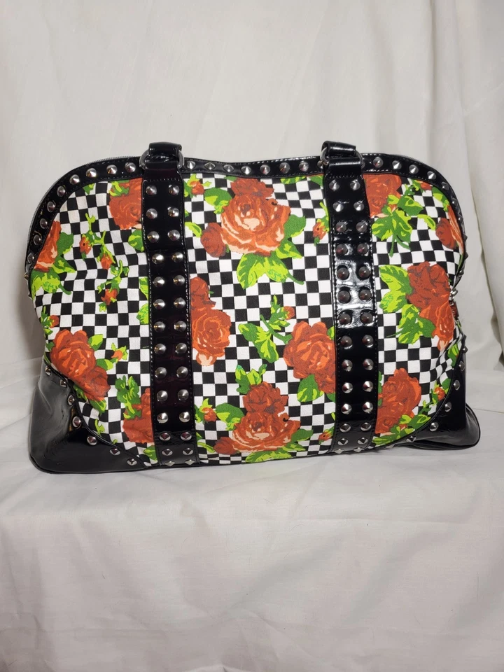 Bolso de Mano Betsey Johnson Betseyville Grande Rosa con Cuadros Foto 1 de 4