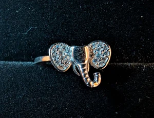 Elephant Sterling Silver 925 Ring Women's Size 7 Free Size - Picture 1 of 6