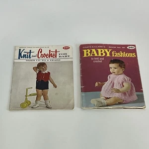 Lot of 2 Baby Toddler Pattern Books Booklets Knit Crochet Vintage Coats & Clarks - Picture 1 of 9