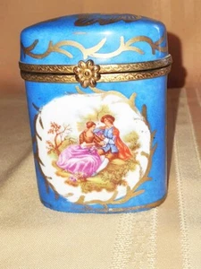 Unique Antique Sevres Blue Pictorial Cigarette Case - Picture 1 of 10