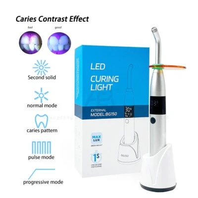 Luz de curado LED dental cabeza de metal 1S cura 4000mw/cm2 caries se puede detectar EE. UU. Foto 1 de 4