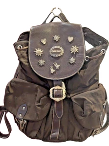 RARE! Charivari Women's Backpack Purse Leather Polyester Cotton 12x12x6 Alpine  - Picture 1 of 24