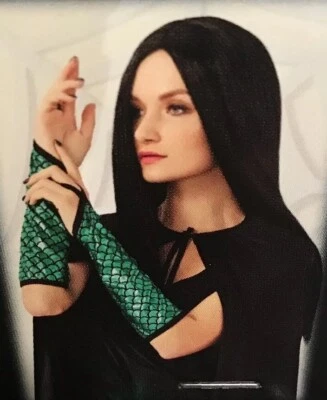 Guantes de Halloween sin dedos a escala brillante azul o verde criatura mítica para adultos Foto 1 de 4