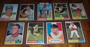 1961 Topps lot of 9 cards, HOFs - Musial, B Robinson, Mazeroski, Robin Roberts - Picture 1 of 2