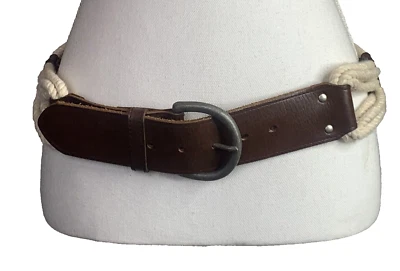 Cinturón de cuero Gap Jeans para mujer con cuerda talla mediana trenzado algodón náutico boho Y2K Foto 1 de 4