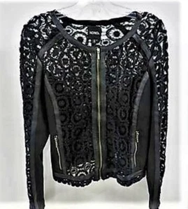 XOXO Women's Mesh Knitted Semi-See-through Top/Jacket, Black Sz. L - Picture 1 of 4