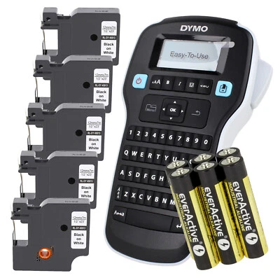 DYMO LabelManager 160 + 5PK 45013 für DYMO D1 Schwarz auf Weiß 12mm x 7m LMR-160 - Bild 1 von 4