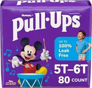 Huggies Pull-Ups Boys Leak Free Potty Training Pants, 5T-6T (46+ lbs), 80 Count - Picture 1 of 10