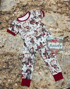 COWGIRL Pajamas / CLASSIC Cowgirl Pj Pants Shirt / Retro Western Print Pajama / - Picture 1 of 1
