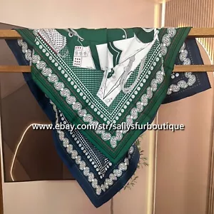 Sallys Boutique 18 Momme Twill Silk Wrap Scarf Aztec Print Double Face Shawl 35" - Picture 1 of 6