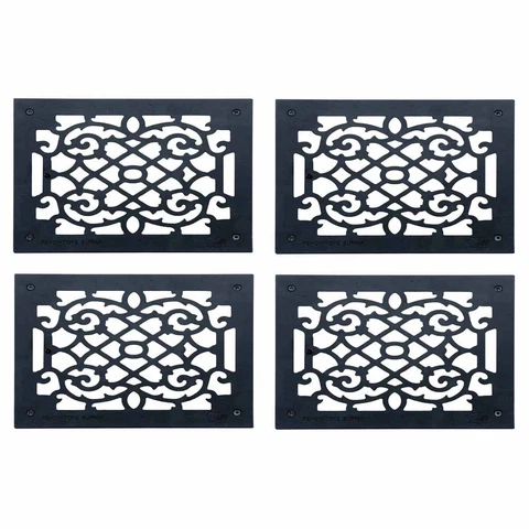 Heat Register Floor Vent Grate Cast Aluminum  9.5" L x 11 3/8" W Pack of 4 Cover