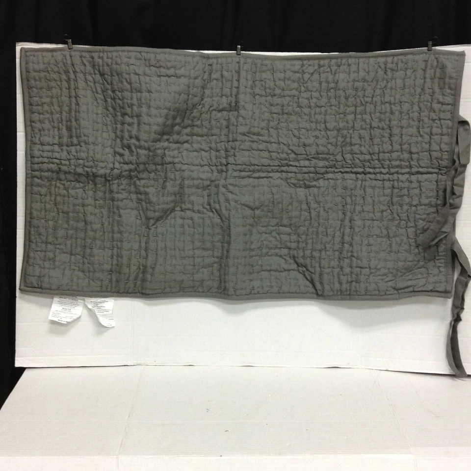 Pottery Barn Pick Stitch Handcrafted King Quilted Sham Flagstone Gray #86