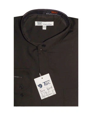 Mens' mandarin collar ( banded collar) dress shirt  Fotino Landi/TDC SG01 - Image 1 of 4