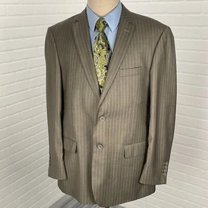 Giorgio Fiorelli Men Blazer 42R Gray Pinstripe Superlux Classic Career Jacket - Picture 1 of 15