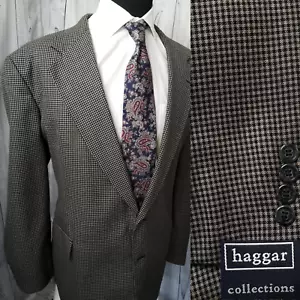 Haggar "Collections" Herren Blazer 48R - 50R grau braun kariert Jacke Sport Mantel - Bild 1 von 21