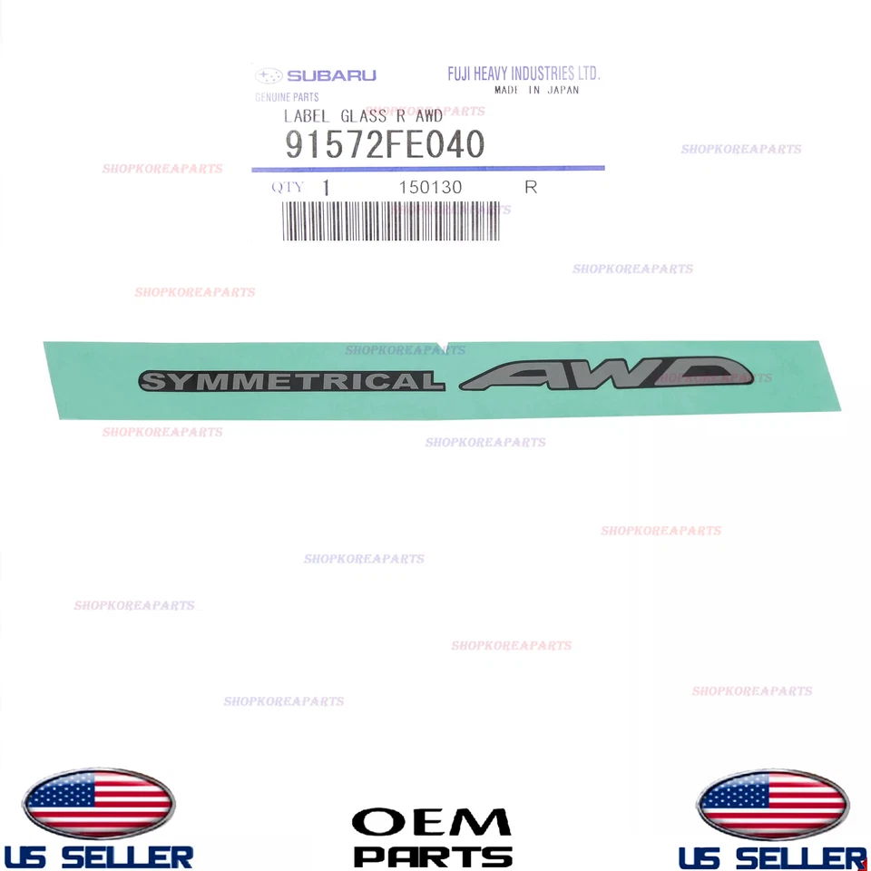 Genuine Rear Window Glass Emblem Decal Label AWD ⭐OEM⭐ Subaru *See Compatibility - Изображение 1 из 1