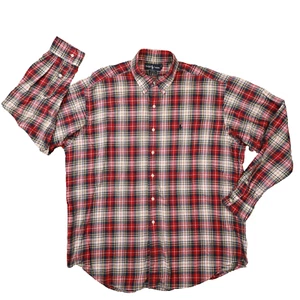 Ralph Lauren Men's Vintage Red Blue Plaid Blaire Button Up Shirt size XXL - Picture 1 of 8