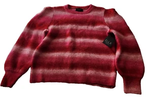 Ella Rafaella Women's Large Petite Long Sleeve Sweater Ruby Red Pink - Picture 1 of 8