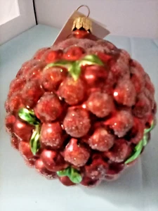 Christopher Radko NWT Christmas Ornament Holly Berry 4” - Imagen 1 de 3
